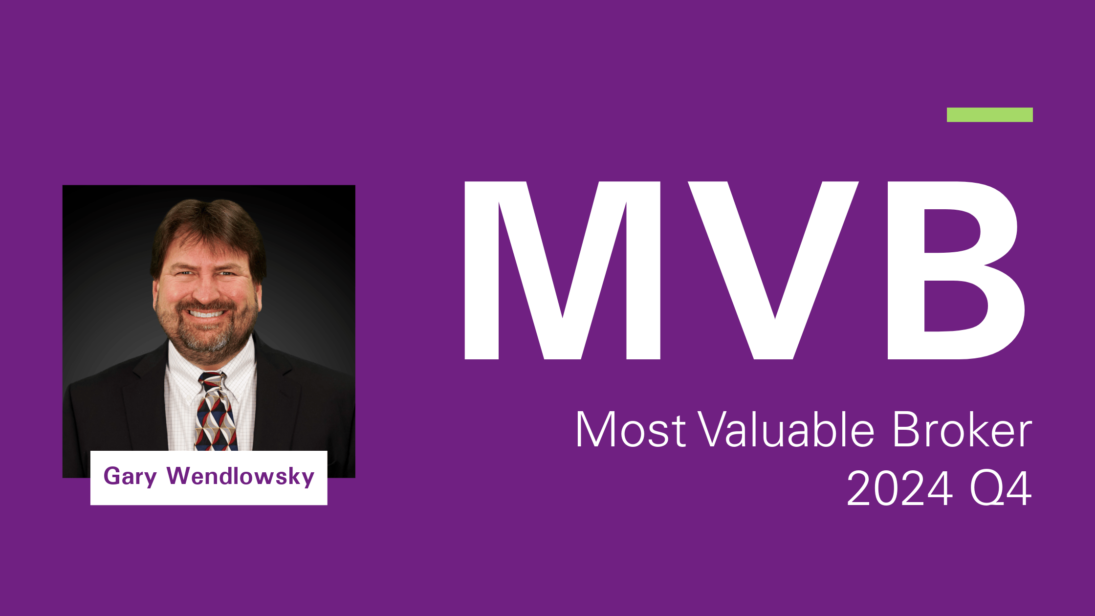 The Most Valuable Broker for 2024 Q4 is Gary Wendlowsky