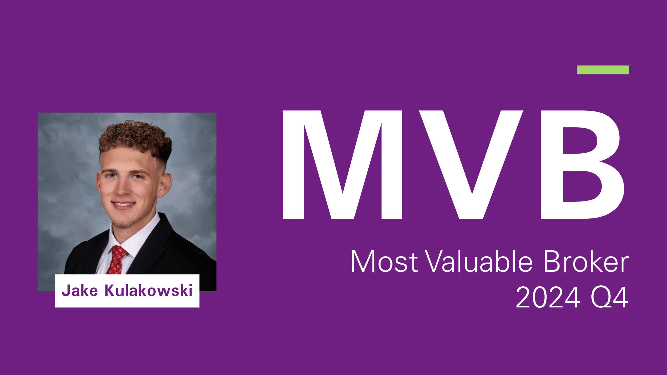 The Most Valuable Broker for 2024 Q4 is Jake Kulakowski